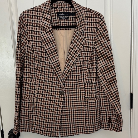 NWOT Torrid Brown and Black Houndstooth Blazer - Picture 1 of 9